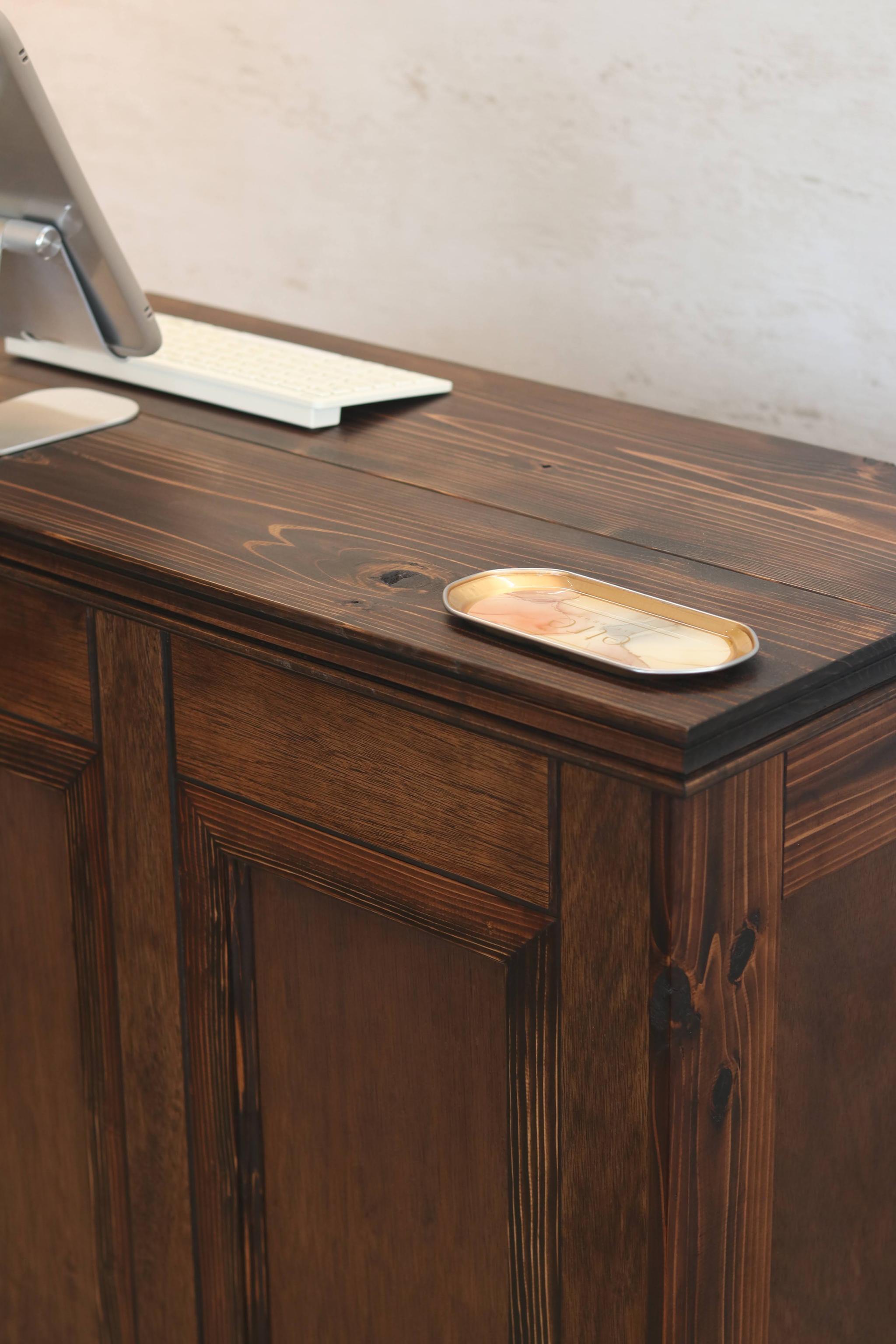 アンティークカウンター　レジ台　キャッシャー　受付け　ディスプレイ　レセプションカウンター　店舗什器 | 8枚目